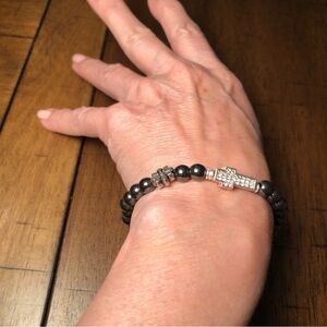 Hematite Gemstone Beaded Bracelet